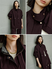 Women's Barn-Style Longline Trench Coat