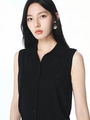 Women's Wool Blend Collared Knit Vest