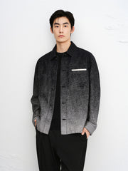 Men's Splatter Fade Jacquard Denim Jacket