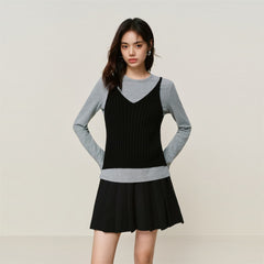 Women's Long-Sleeve T-Shirt & Cashmere-Blend Vest Set