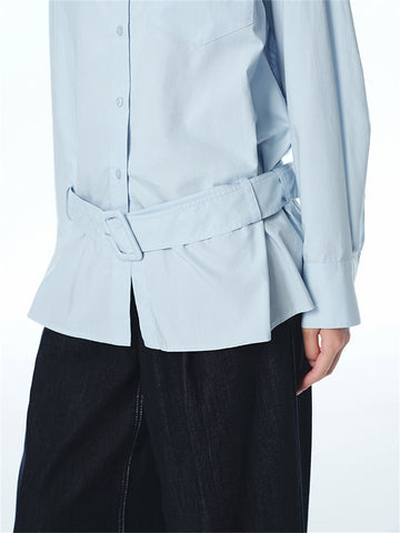 Women's Oversized Shirt with Detachable Belt