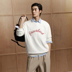 Men's Contrast Embroidered Jacquard Sweatshirt