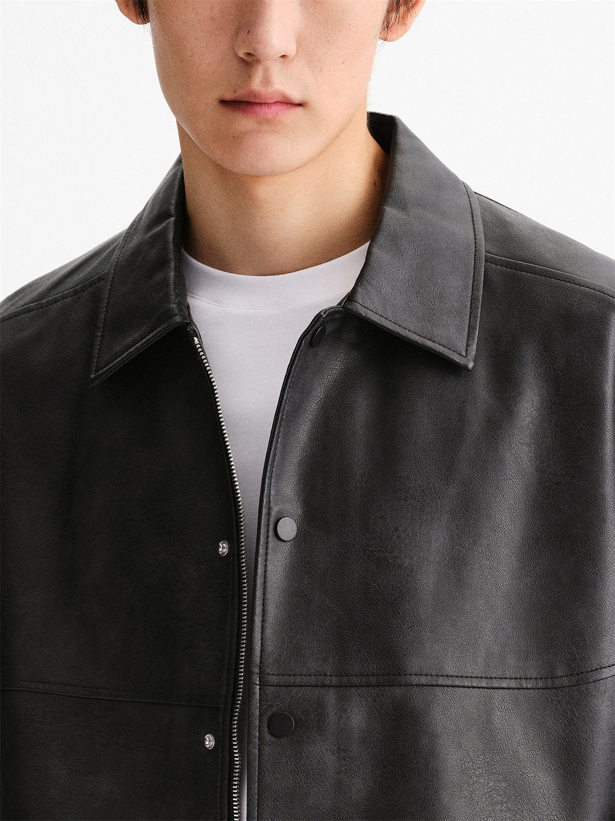 Men's Oversized PU Jacket