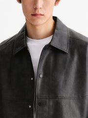 Men's Oversized PU Jacket
