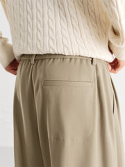 Men's Striped Textured Wide-Leg Trousers