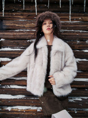 Women's Short Faux Fox Fur Jacket