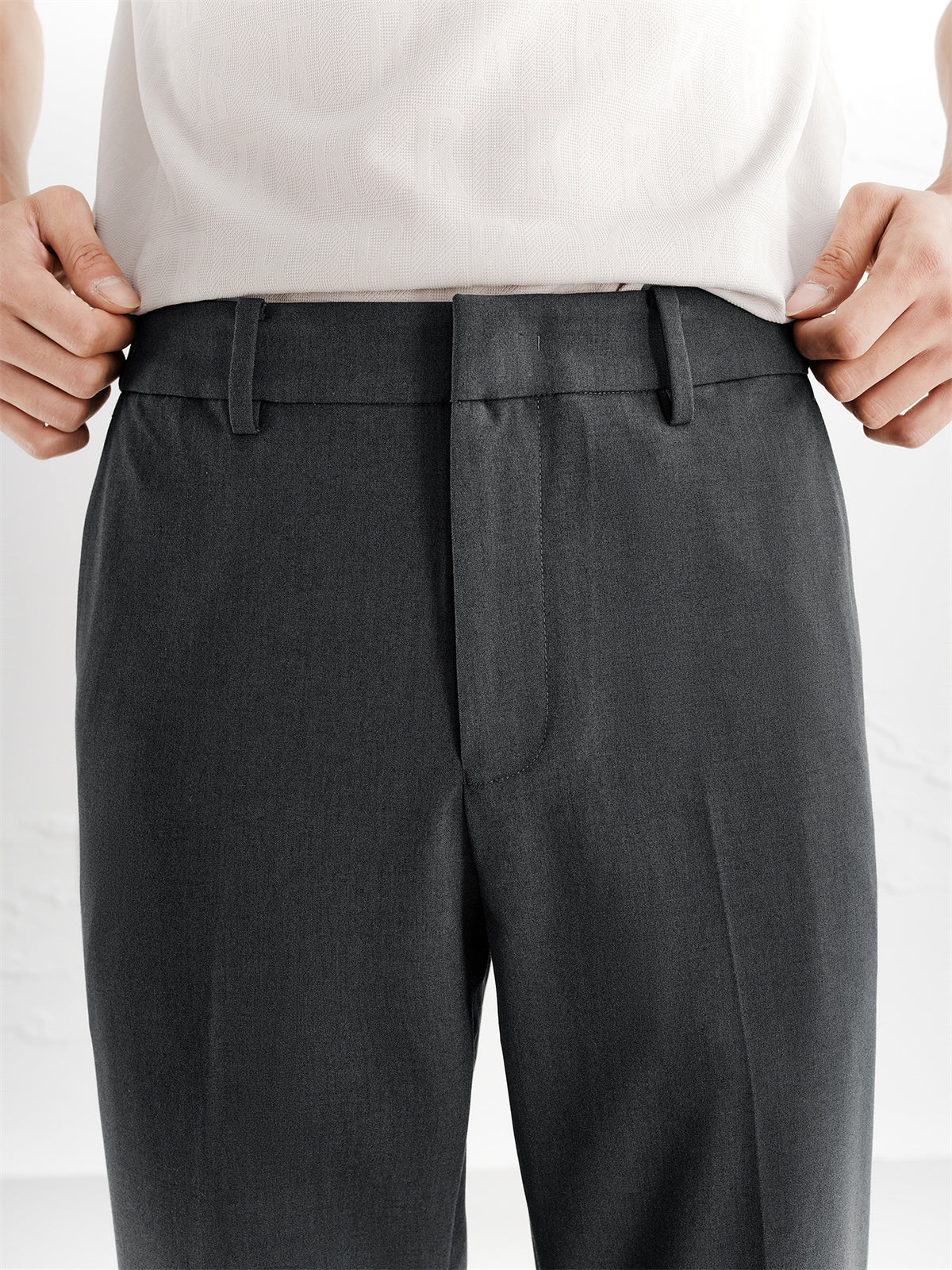 Men's Slim-Fit Gray Dress Pants