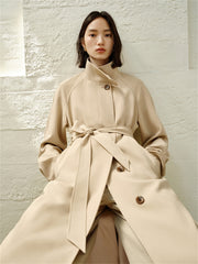 Women's Oversized Stand-Collar Trench Coat