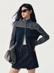Women's Contrast Dual-Zip Knit Cardigan