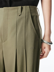 Women's Pleated High-Waisted Trousers
