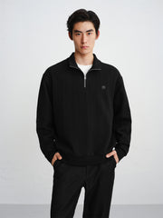Men's Cable-Textured Half-Zip Sweatshirt