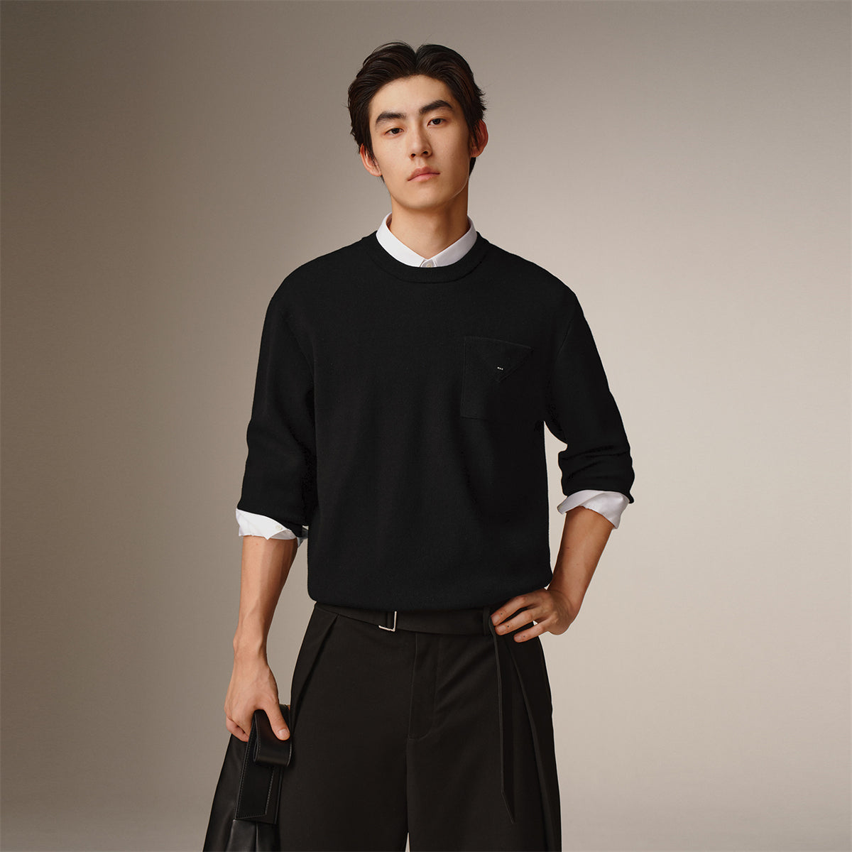 Men's Basic Solid Knit Sweater