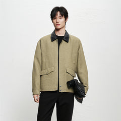 Men's Vintage Tweed-Texture Quilted Jacket