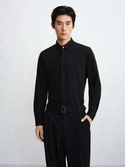 Men's Slim-Fit Embroidered Business Shirt