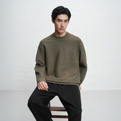 Men's Textured Solid Pullover Sweater