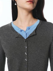 Women's Colorblock Layered-Look Slim Knit Top
