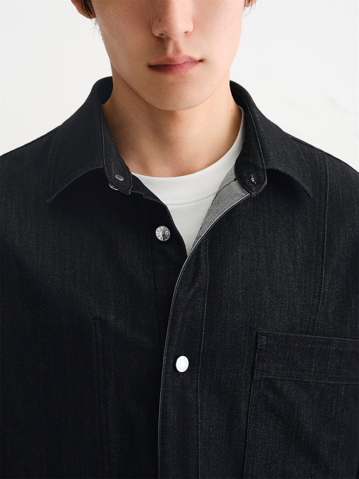 Men's Relaxed-Fit Mercerized Denim Shirt