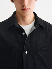 Men's Relaxed-Fit Mercerized Denim Shirt