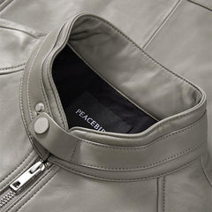 Men's Modern Grey Leather Jacket