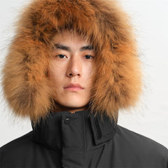 Men's Utility Goose Down Parka with Fur Collar