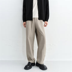 Men's Solid Elastic-Waist Straight-Leg Pants
