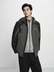 Men's Outdoor Contrast Hooded Jacket