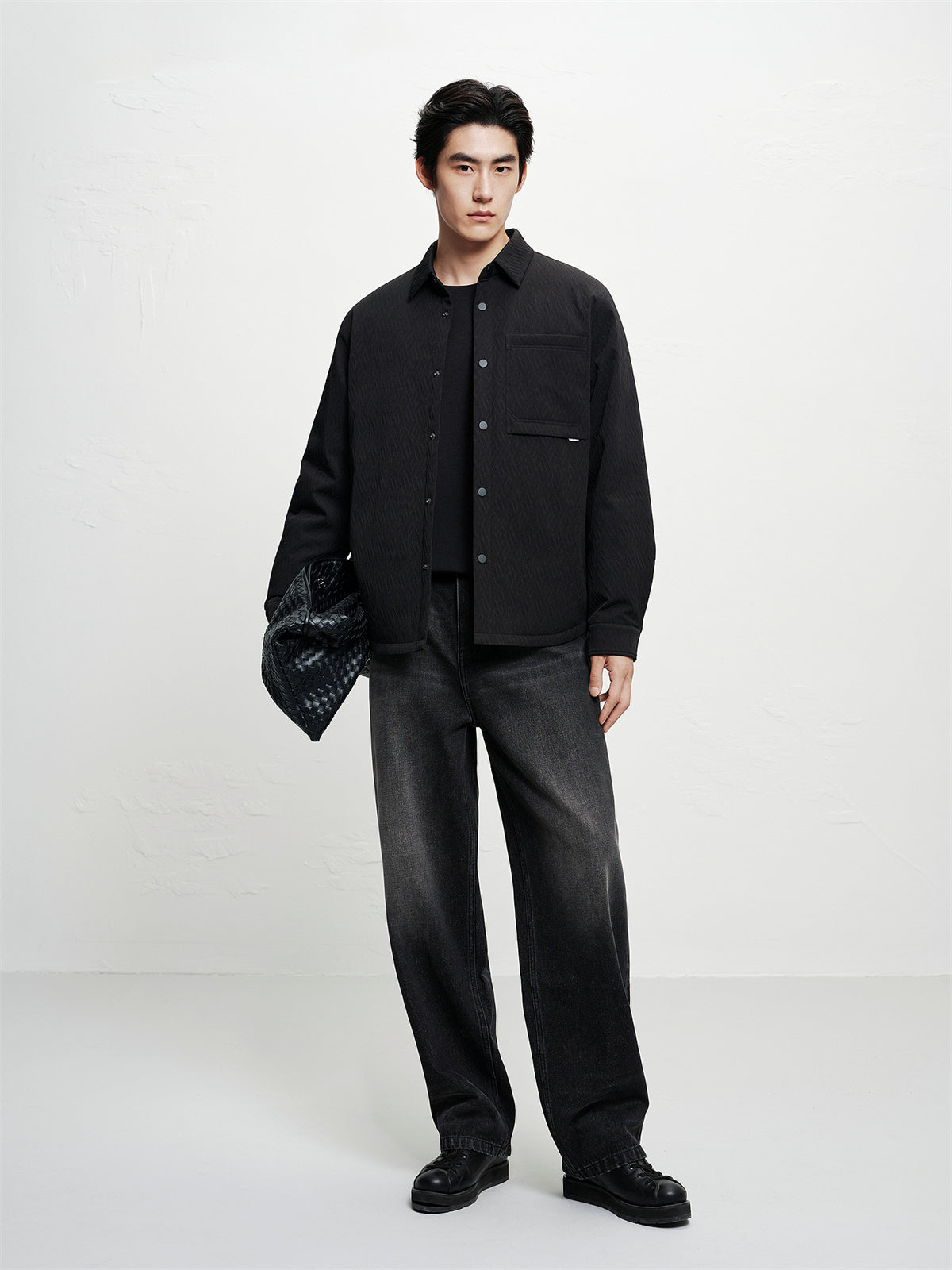 Men's 3D Jacquard Down Shirt Jacket