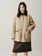 Women's Contrast Diamond-Quilted Padded Jacket