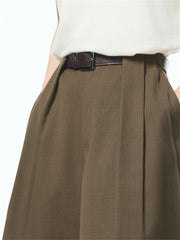 Women's Pleated Cropped Straight-Leg Pants