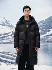 Men's Long Hooded Ultra-Warm Down Coat