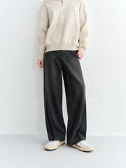 Men's Contrast-Panel Wide-Leg Jeans