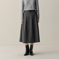 Women's High-Waist A-Line Flared Skirt