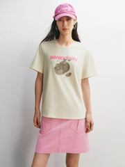 Women's Pomegranate Flocked Graphic T-Shirt