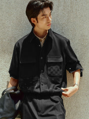 Men's Printed Denim Shirt