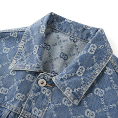 Men's Vintage Jacquard Denim Jacket