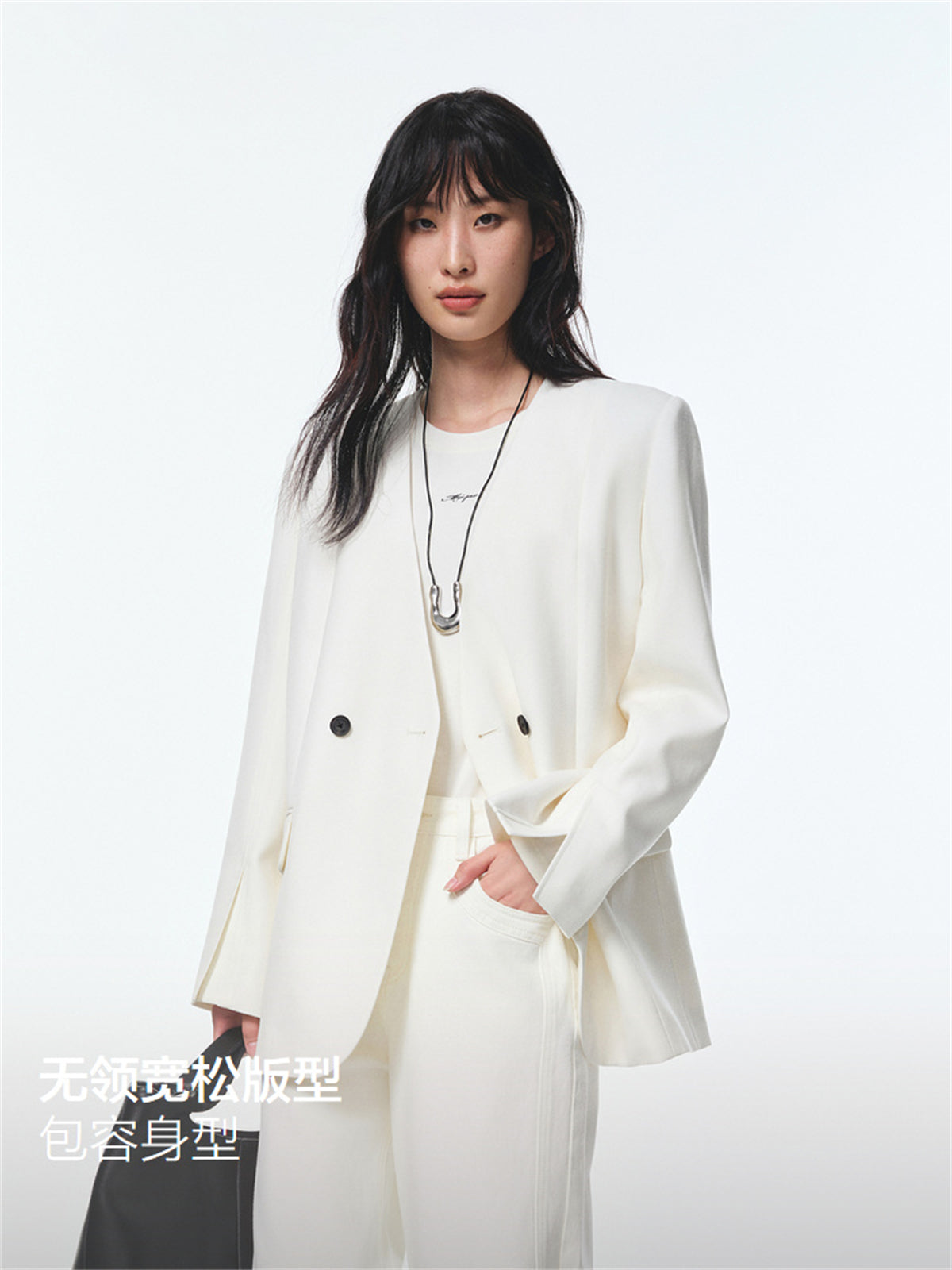 Women's V-Neck Blazer with Detachable Belt