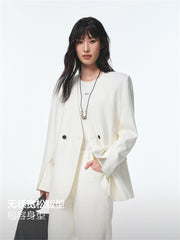 Women's V-Neck Blazer with Detachable Belt