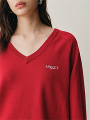 Women's V-Neck Knit Sweater with Detachable Hooded Cape