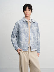 Men's Jacquard Denim Padded Jacket