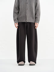 Men's Black Relaxed Curved-Leg Sweatpants