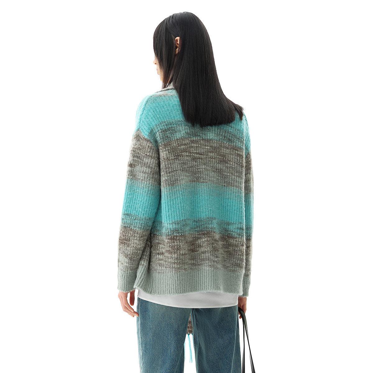 Women's Tie-Dyed Cardigan With Scarf