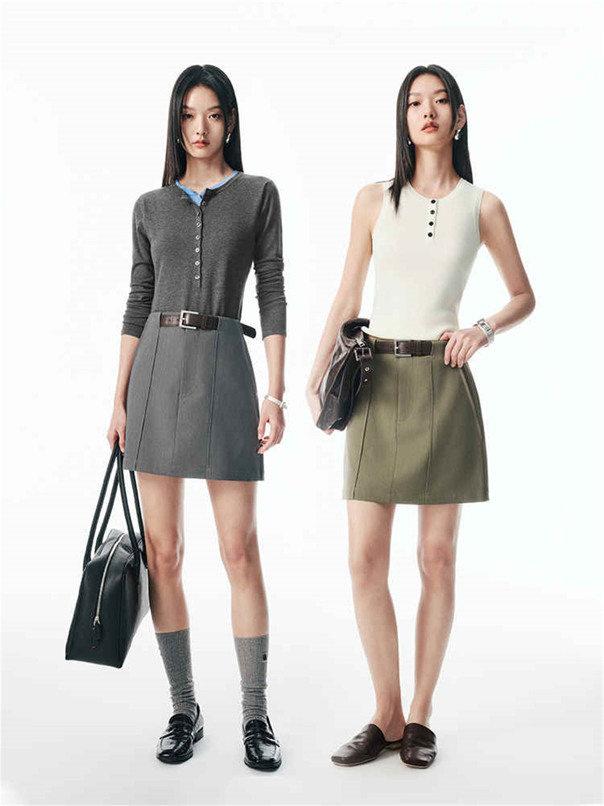 Women's Statement A-Line Mini Skirt with Belt