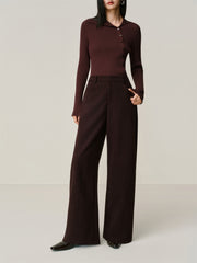 Women's Oversized Chenille Curved-Leg Pants