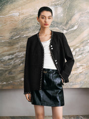 Women's Tweed-Inspired 3D Jacquard Jacket