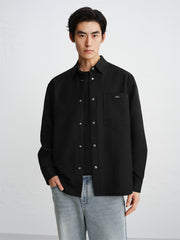 Men's Tonal Textured Jacquard Shirt