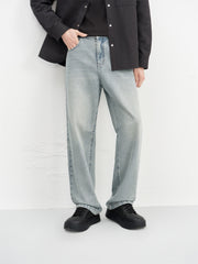 Men's Vintage Washed Straight-Leg Jeans