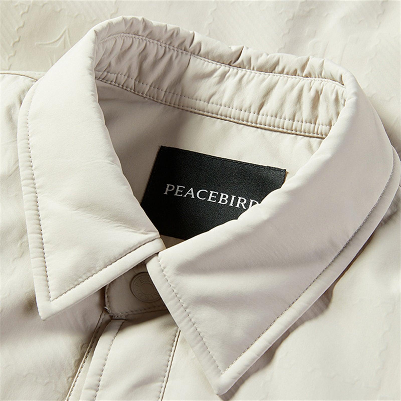 Men's White Textured Puffer Jacket