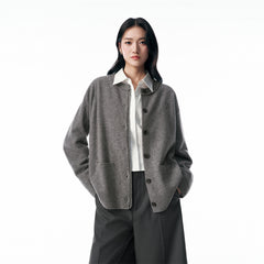 Women's Basic Pure Wool Oversized Knit Cardigan