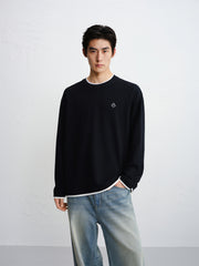 Men's Layered-Look Embroidered Waffle T-Shirt