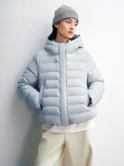 Women's Solid Quilted Oversized Hooded Down Jacket